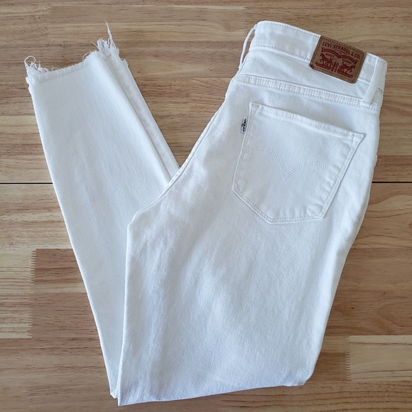 Levi's 721 Jeans Women's Size 30 High-rise Skinny Ankle Distressed White Denim - Picture 15 of 15